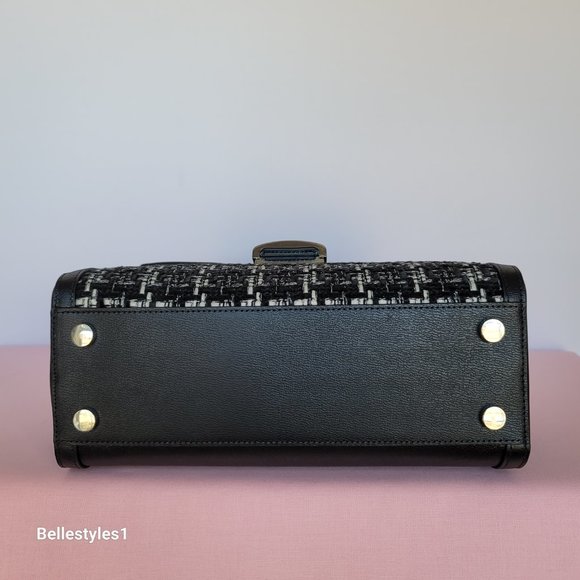 KATE SPADE Katy Tweed Medium Top Handle & Crossbody Bag- Black Multi⭐ - Picture 8 of 16